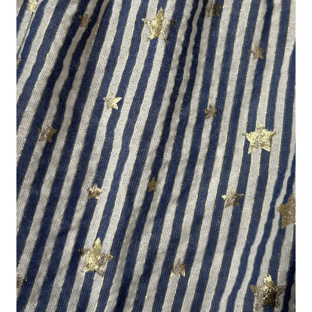 Cat and Jack Girl‎ Dress Blue/white stripes sparkly metallic stars/stripes, 4T